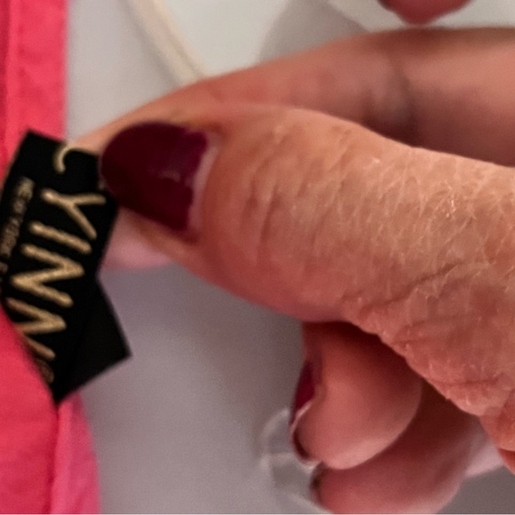 Yinn Women's Hot Pink V-Neck Tiered Long Sleeve Dress by Yinn - Picture 7 of 7